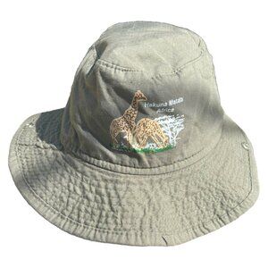 Safari Bucket Hat Cotton Fishing Camping Boonie‎ Bucket "Hakuna Matata" Kids L